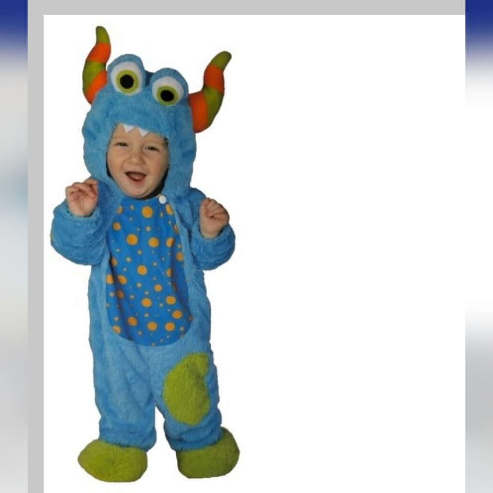 MONSTER HALLOWEEN ONESIE BABY KIDS FUZZY FURRY COSTUME JUMPSUIT BOYS GIRLS NEW